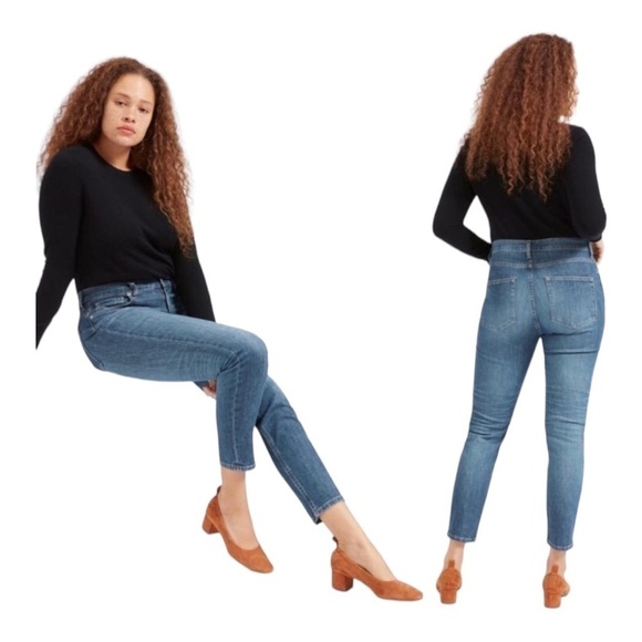 EVERLANE High Rise Skinny Jeans Medium Wash Blue Size 27 Classic - Picture 1 of 5